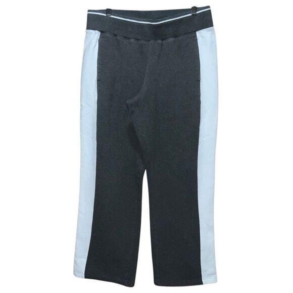 The North Face Size L Gray White Stripes Drawstring Sweat Pants - Picture 1 of 6